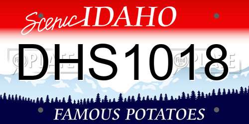 DHS1018 Idaho License Plate
