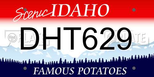 DHT629 Idaho License Plate