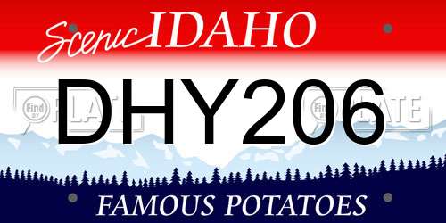 DHY206 Idaho License Plate