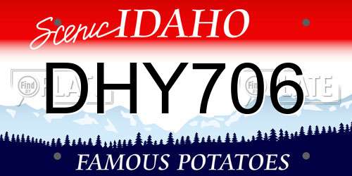 DHY706 Idaho License Plate