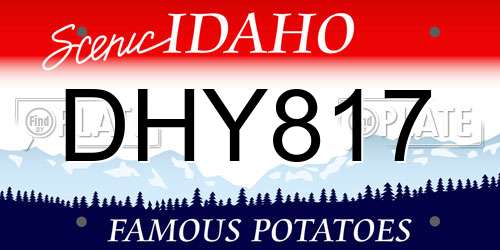 DHY817 Idaho License Plate