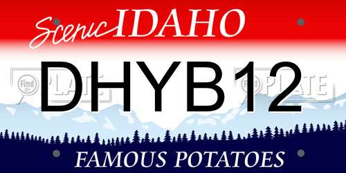 DHYB12 Idaho License Plate