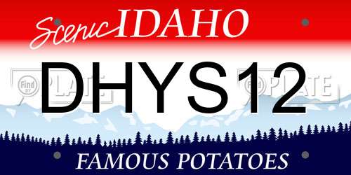 DHYS12 Idaho License Plate