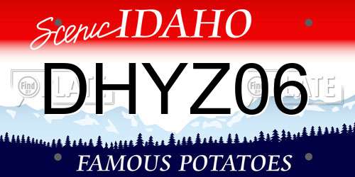 DHYZ06 Idaho License Plate