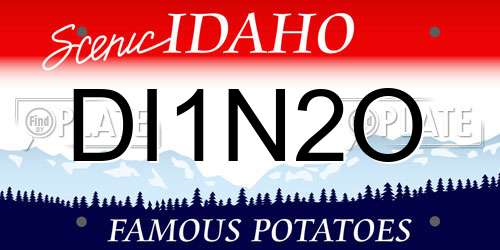 DI1N2O Idaho License Plate