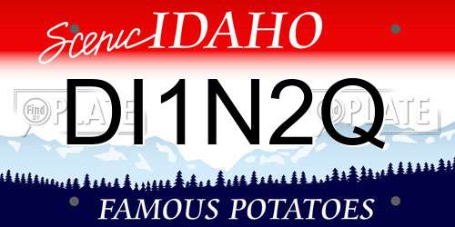 DI1N2Q Idaho License Plate