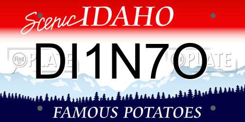 DI1N7O Idaho License Plate