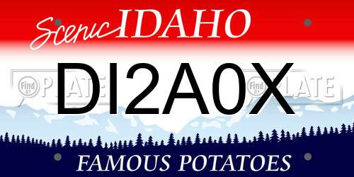 DI2A0X Idaho License Plate