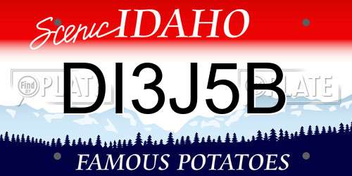 DI3J5B Idaho License Plate