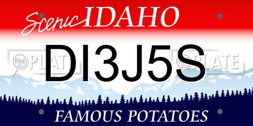 DI3J5S Idaho License Plate