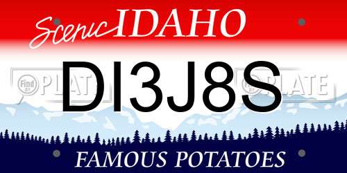 DI3J8S Idaho License Plate