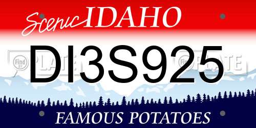 DI3S925 Idaho License Plate