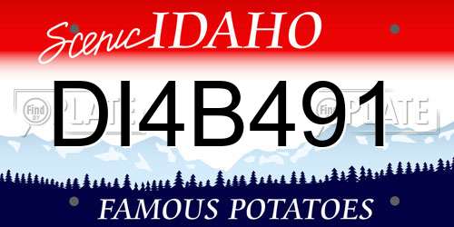 DI4B491 Idaho License Plate