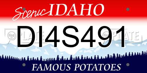 DI4S491 Idaho License Plate