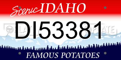 DI53381 Idaho License Plate