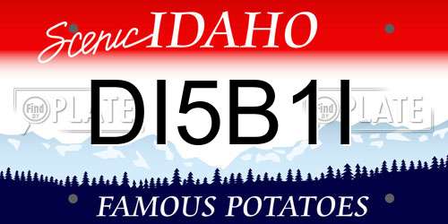 DI5B1I Idaho License Plate