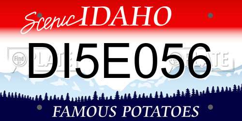 DI5E056 Idaho License Plate