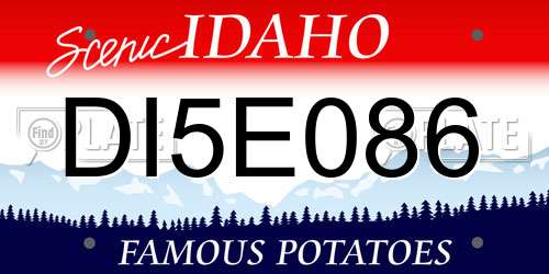 DI5E086 Idaho License Plate