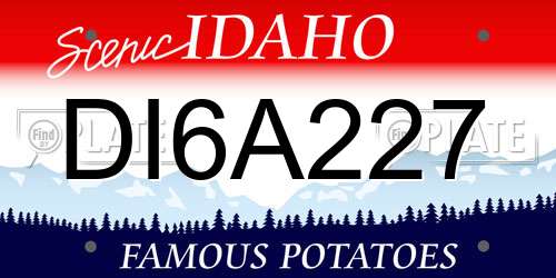 DI6A227 Idaho License Plate