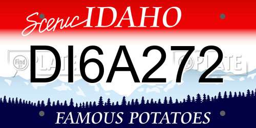 DI6A272 Idaho License Plate