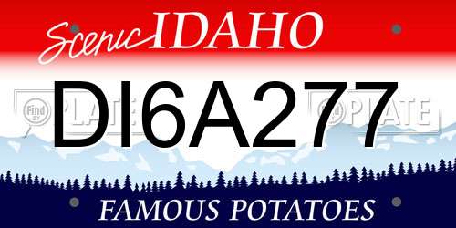 DI6A277 Idaho License Plate