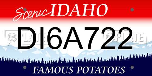 DI6A722 Idaho License Plate