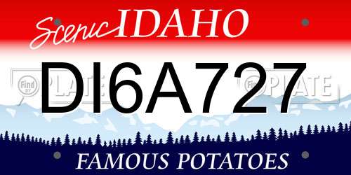 DI6A727 Idaho License Plate