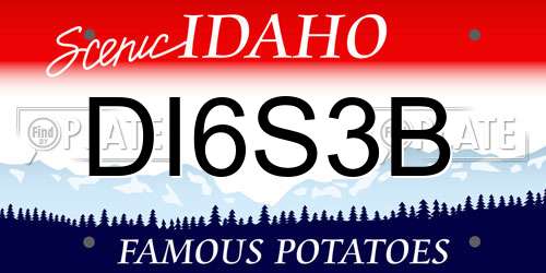 DI6S3B Idaho License Plate