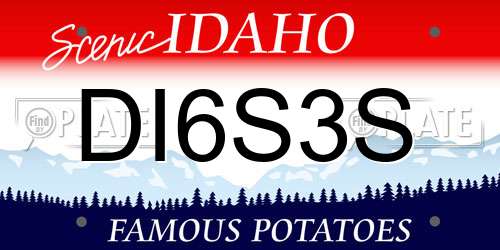 DI6S3S Idaho License Plate