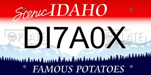 DI7A0X Idaho License Plate