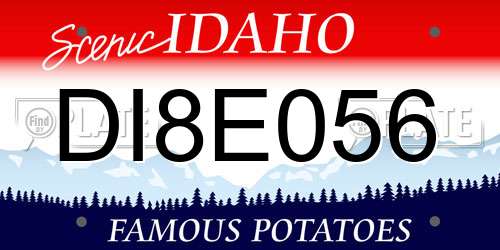 DI8E056 Idaho License Plate