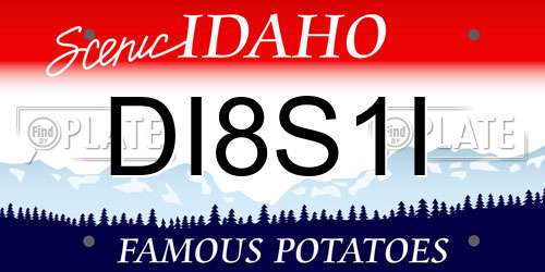 DI8S1I Idaho License Plate