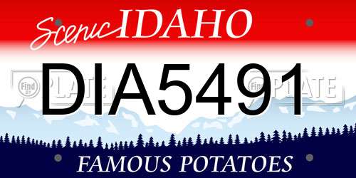 DIA5491 Idaho License Plate