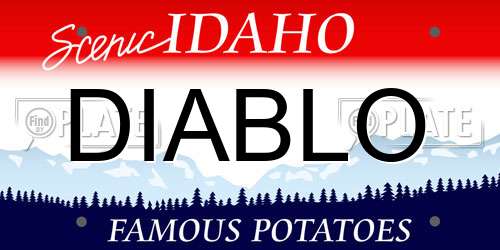 DIABLO Idaho License Plate