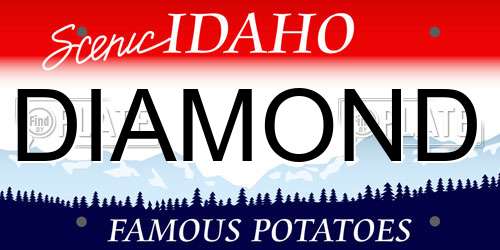 DIAMOND Idaho License Plate