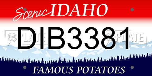 DIB3381 Idaho License Plate