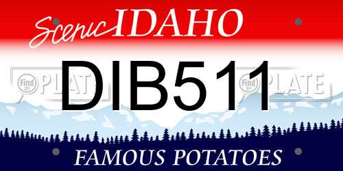 DIB511 Idaho License Plate