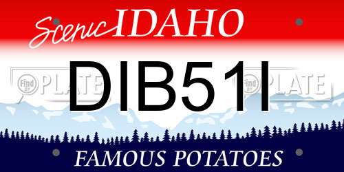 DIB51I Idaho License Plate