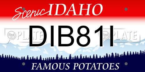 DIB81I Idaho License Plate