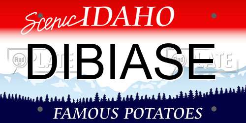 DIBIASE Idaho License Plate