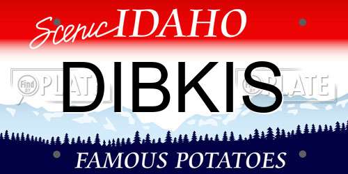 DIBKIS Idaho License Plate