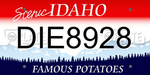 DIE8928 Idaho License Plate