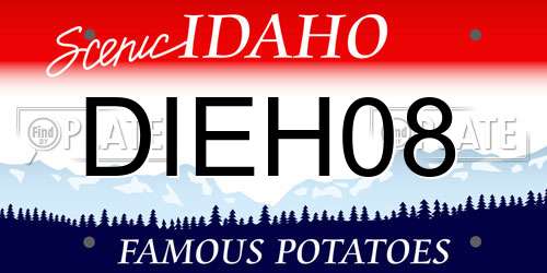 DIEH08 Idaho License Plate