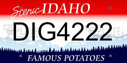 DIG4222 Idaho License Plate
