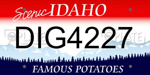 DIG4227 Idaho License Plate