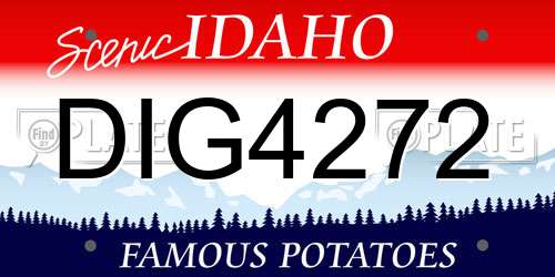 DIG4272 Idaho License Plate