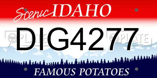 DIG4277 Idaho License Plate