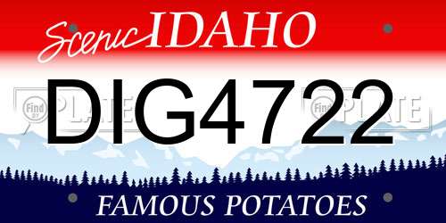 DIG4722 Idaho License Plate