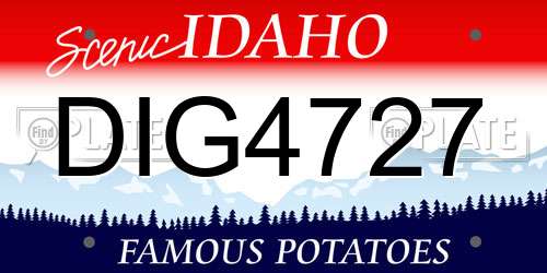 DIG4727 Idaho License Plate