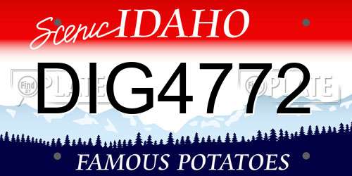 DIG4772 Idaho License Plate